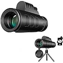 Monocular Telescope, 40x60 High Power Waterproof Low Light, Clear with Smartphone Holder and Adjustable Tripod for Mobile Phone