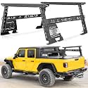 MONOKING 1300 Lbs Load Mid-Size Truck Overland Bed Rack with 2 Crossbars &amp; DIY Flag Panels, Adjustable 17'' to 25'' High Cargo Rack for Gladiator JT Tacoma Frontier Canyon Colorado Ranger Ladder Rack