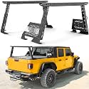 MONOKING Mid-Size Truck Bed Rack, 17"-25" Adjustable Height Cargo Rack, Heavy Duty Ladder Rack for Rooftop Tent Camping, Fits Gladiator JT Tacoma Frontier Ranger Maverick Colorado Canyon Pickup Trucks