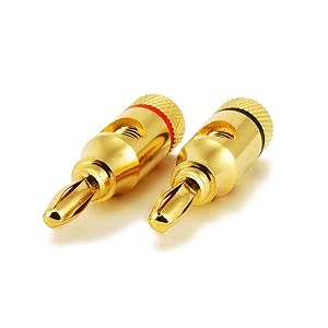 monoprice 1 pair copper speaker banana plugs - open screw type jx74047