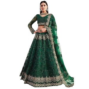 monrav womens net embroidered semi stitched lehenga choli rg01_green_free size