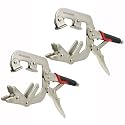 Monster & Master Welding Pipe Plier Clamps, 10" C-Clamp Locking with V-Pads