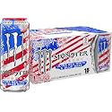 Monster Energy Ultra Red White &amp; Blue Razz, Sugar Free Energy Drink, 16 Ounce (Pack of 15)