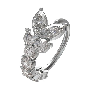 Monster Piercing 316L Surgical Steel CZ Jeweled