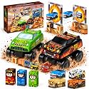 Monster Truck Magnetic Blocks Set: Build &amp; Race Stunt Arenas for Boys 3+
