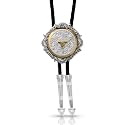 Montana Silversmiths Western Lifestyle Braided Leather Cord Silver Finished Arrow Pointed Tips Southwestern Style Bolo Tie