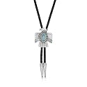 Montana Silversmiths Western Lifestyle Braided Leather Cord Silver Finished Arrow Pointed Tips Southwestern Style Bolo Tie