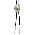 Montana Silversmiths Western Lifestyle Braided Leather Cord Silver Finished Arrow Pointed Tips Southwestern Style Bolo Tie