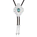 Montana Silversmiths Western Lifestyle Braided Leather Cord Silver Finished Arrow Pointed Tips Southwestern Style Bolo Tie
