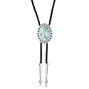 Montana Silversmiths Western Lifestyle Braided Leather Cord Silver Finished Arrow Pointed Tips Southwestern Style Bolo Tie