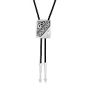 Montana Silversmiths Western Lifestyle Braided Leather Cord Silver Finished Arrow Pointed Tips Southwestern Style Bolo Tie