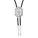 Montana Silversmiths Western Lifestyle Braided Leather Cord Silver Finished Arrow Pointed Tips Southwestern Style Bolo Tie