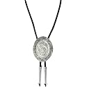 Montana Silversmiths Western Lifestyle Braided Leather Cord Silver Finished Arrow Pointed Tips Southwestern Style Bolo Tie