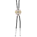 Montana Silversmiths Western Lifestyle Braided Leather Cord Silver Finished Arrow Pointed Tips Southwestern Style Bolo Tie