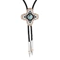 Montana Silversmiths Western Lifestyle Braided Leather Cord Silver Finished Arrow Pointed Tips Southwestern Style Bolo Tie