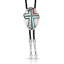 Montana Silversmiths Western Lifestyle Braided Leather Cord Silver Finished Arrow Pointed Tips Southwestern Style Bolo Tie