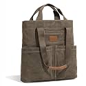 Montana West x Lee Waxed Canvas Tote Bag for Women with 2 Front Pockets Top-Handle Handbag Foldable Shoulder Bag LEE51-008DGN