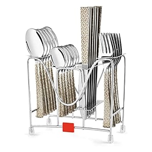montavo by fns 24 pieces pacific stainless steel cutlery set with stand for home amp kitchen dining flatware set 6 pieces each dinner spoon dinner fork tea spoon dinner knife