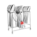 Montavo by FnS Pacific Cutlery Set with Hanging Stand - Pacific 18 Pcs (6 Dinner Spoon, 6 Dinner Fork, 6 Tea Spoon &amp; 1 Hanging Stand)