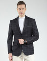 MONTE CARLO Checkered Mandarin Casual Men Blazer