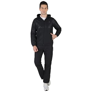 Monte Carlo Men Black Polyester Solid Tracksuit