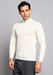 MONTE CARLO Men Solid High Neck Beige