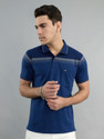 MONTE CARLO Men Striped Polo Neck Cotton