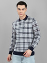 MONTE CARLO Striped Men Polo Neck Grey