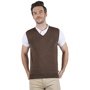 monte carlo mens pure wool green solid v neck sweater 1220510sl-2348