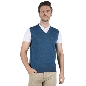 monte carlo mens pure wool green solid v neck sweater 1220510sl-2348