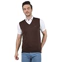 Monte Carlo Mens Pure Wool Green Solid V Neck Sweater |1220510SL-2348