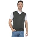 Monte Carlo Mens Pure Wool Green Solid V Neck Sweater |1220510SL-2348