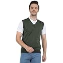 Monte Carlo Mens Pure Wool Green Solid V Neck Sweater |1220510SL-2348