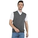 Monte Carlo Mens Pure Wool Green Solid V Neck Sweater |1220510SL-2348
