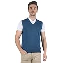 Monte Carlo Mens Pure Wool Green Solid V Neck Sweater |1220510SL-2348