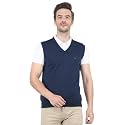 Monte Carlo Mens Pure Wool Green Solid V Neck Sweater |1220510SL-2348