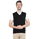 Monte Carlo Mens Pure Wool Green Solid V Neck Sweater |1220510SL-2348