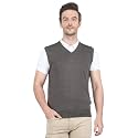 Monte Carlo Mens Pure Wool Green Solid V Neck Sweater |1220510SL-2348
