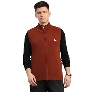 monte carlo mens regular fit solid collared neck zipper sleeveless winter sweater warm woolen pullover for men  comfortable knitted winter wear sweater for men39s pack of 1