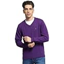 Monte Carlo Mens Solid Purple V Neck