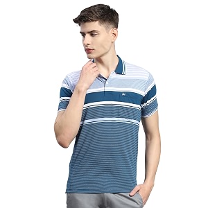 Monte Carlo Mens Striped Cotton Blend Polo
