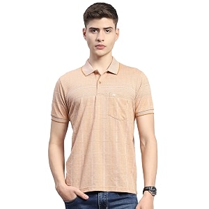 Monte Carlo Mens Striped Cotton Blend Polo