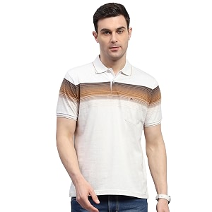 Monte Carlo Mens Striped Polo Collar Half