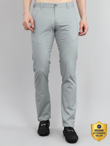 MONTE CARLO Slim Fit Men Grey Trousers