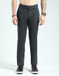 MONTE CARLO Slim Fit Men Grey Trousers