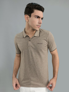 MONTE CARLO Solid Men Polo Neck Beige