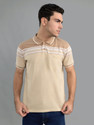 MONTE CARLO Men Striped Polo Neck Cotton