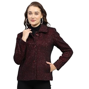 Monte Carlo Womens Self Design Maroon Collar