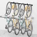monTEK Enhanced Bike Storage Rack, Adjustable 4-Bike and 2-Helmet Hangers