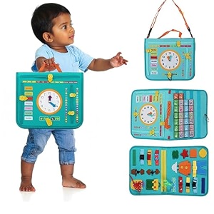 kidology montessori busy board toy to develop basic skillseducational sensory board travel toys for plane car aged 3 kidsactivity parents-kids travelling toysmulticolor